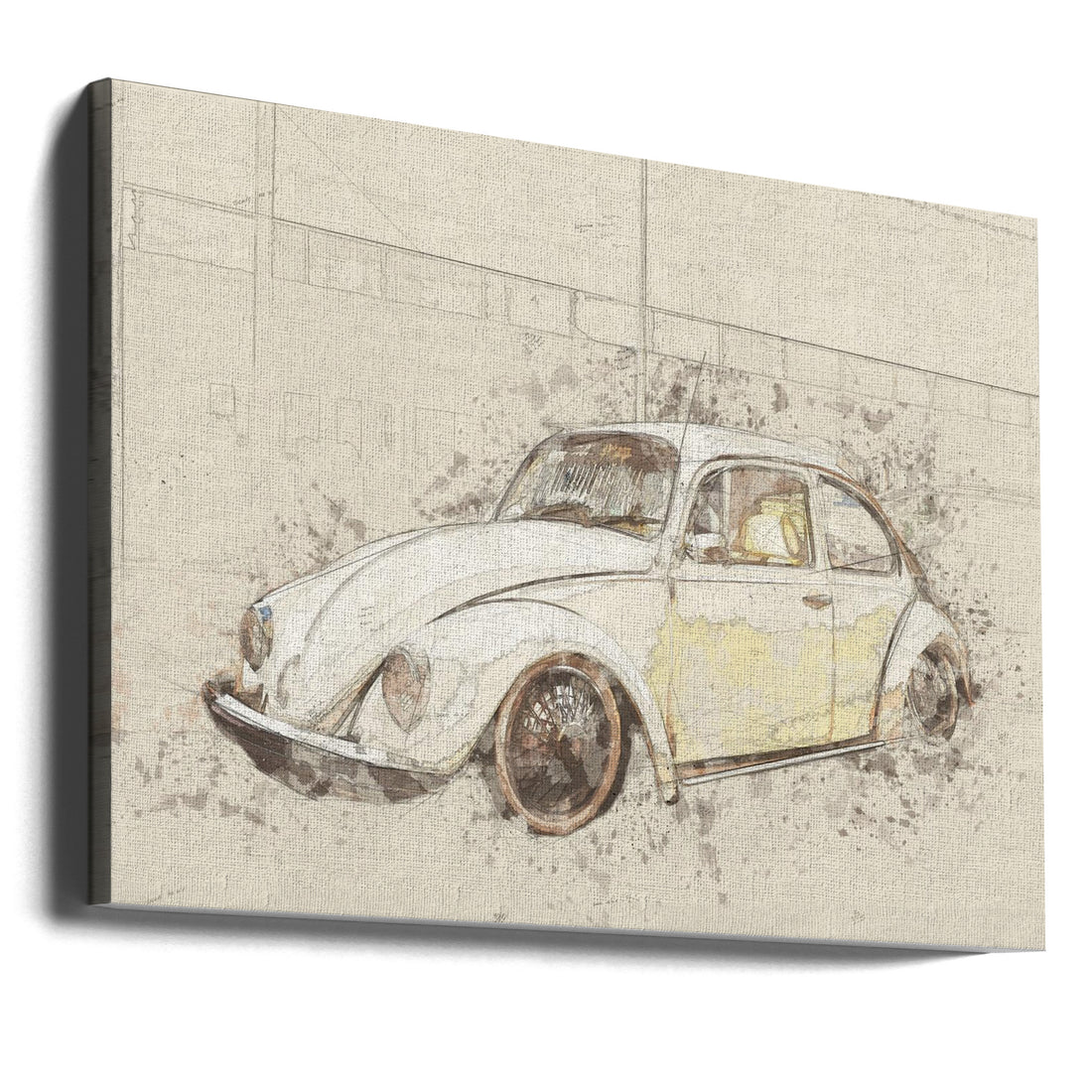 VW Volkswagen by Lembayung Senja Studio [vintage Poster] | Vintage Automotive Art, Large Canvas Wall Art Print | Artsy Earth