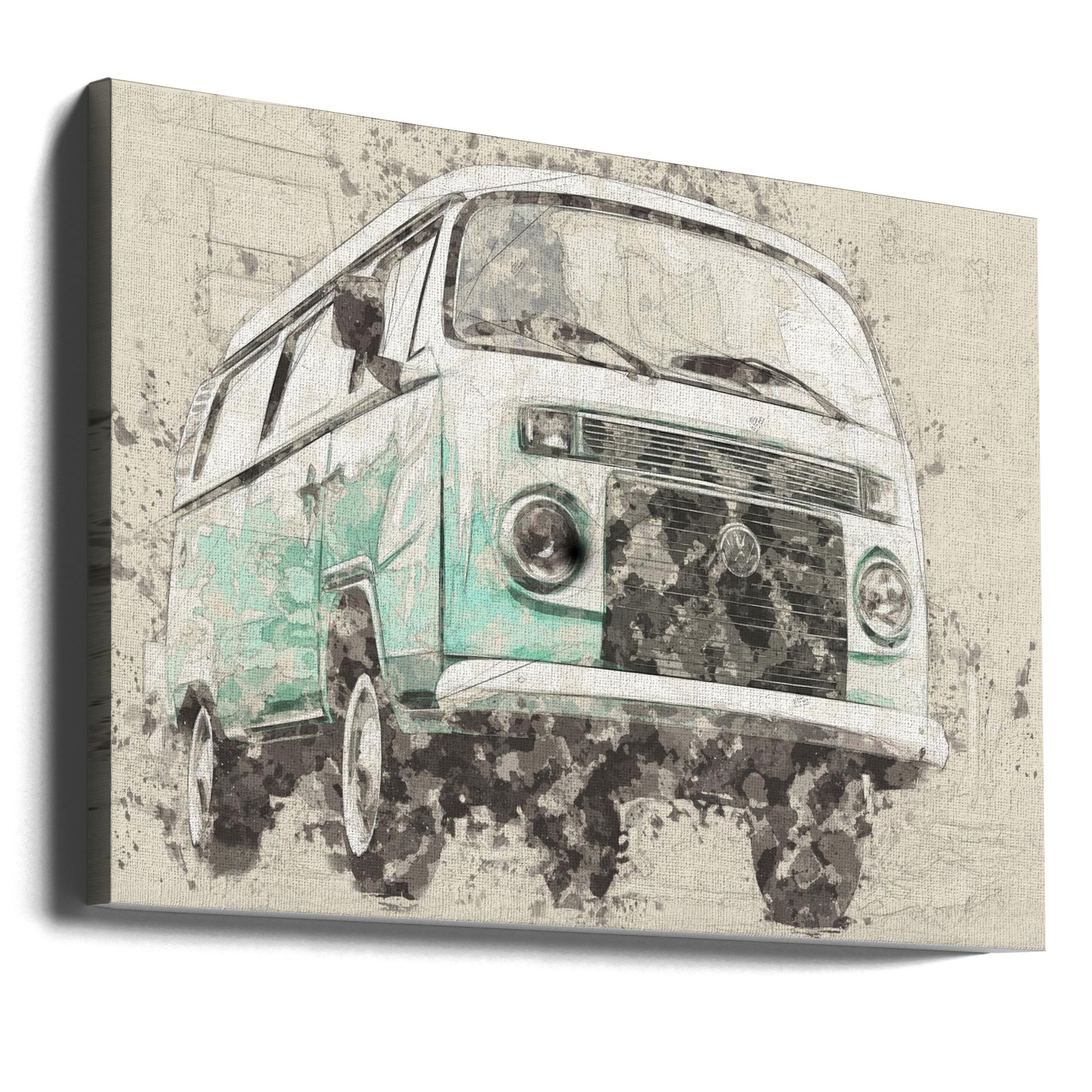 Volkswagen Combi by Lembayung Senja Studio [vintage Poster] | Vintage Automotive Illustration, Large Canvas Wall Art Print | Artsy Earth