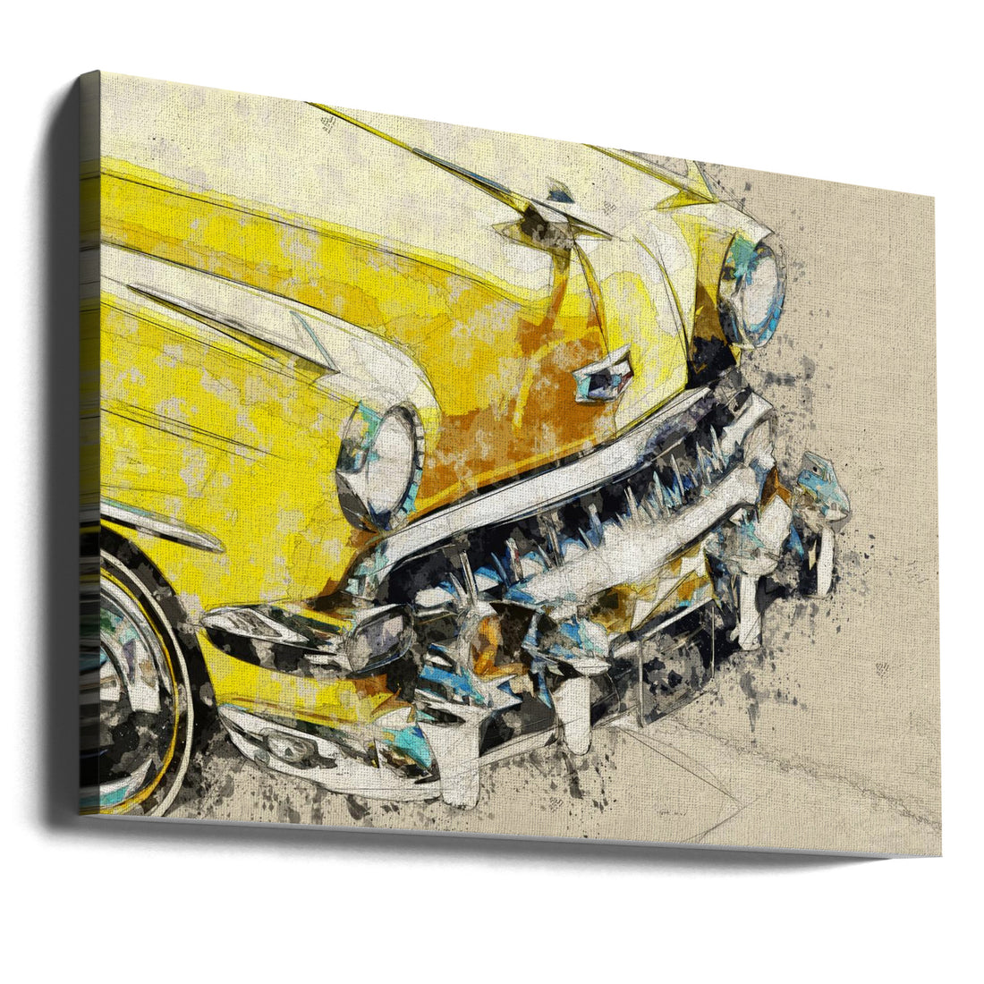 Car Classic by Lembayung Senja Studio [vintage Poster] | Vintage Retro Illustration, Large Canvas Wall Art Print | Artsy Earth