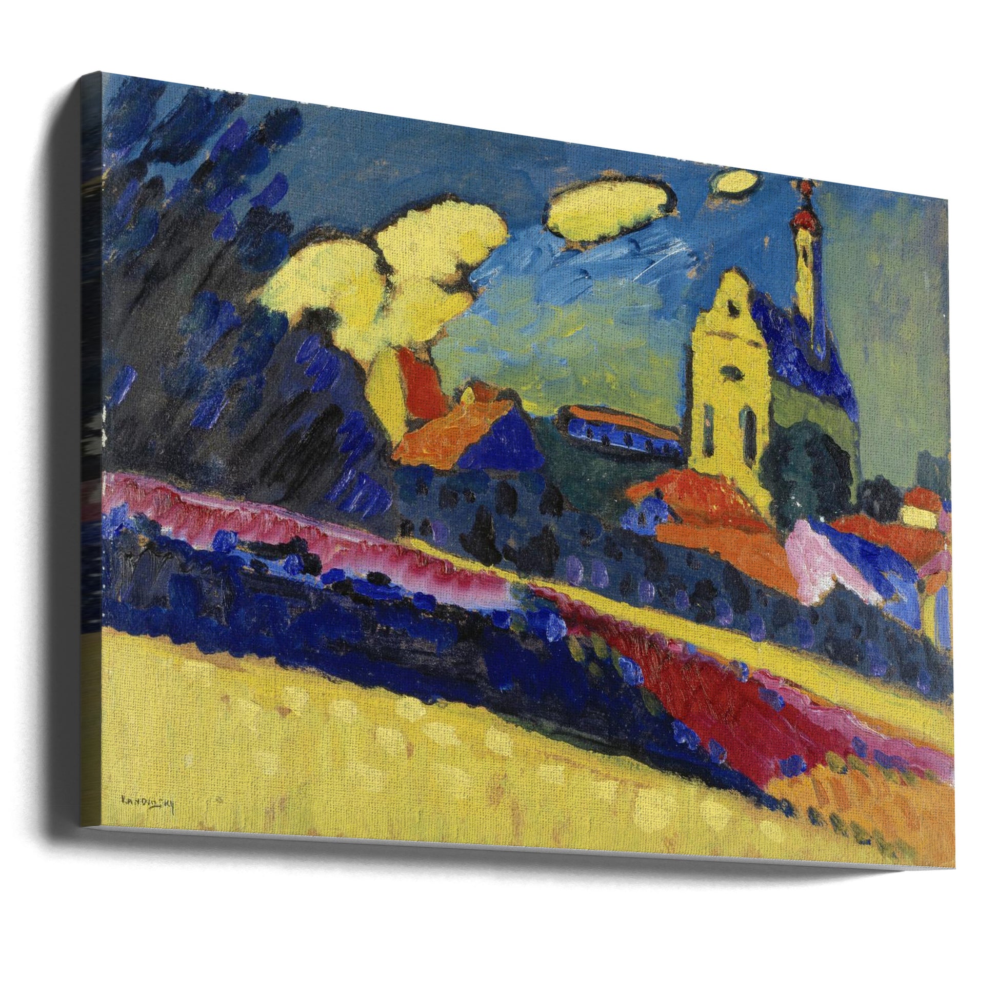 Murnau Landscape by Wassily Kandinsky | Abstract Church Landscape, Large Canvas Wall Art Print | Artsy Earth