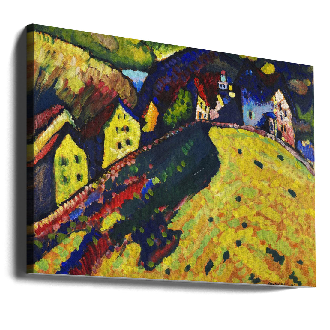 Houses At Murnau by Wassily Kandinsky | Colorful Abstract Landscape, Large Canvas Wall Art Print | Artsy Earth