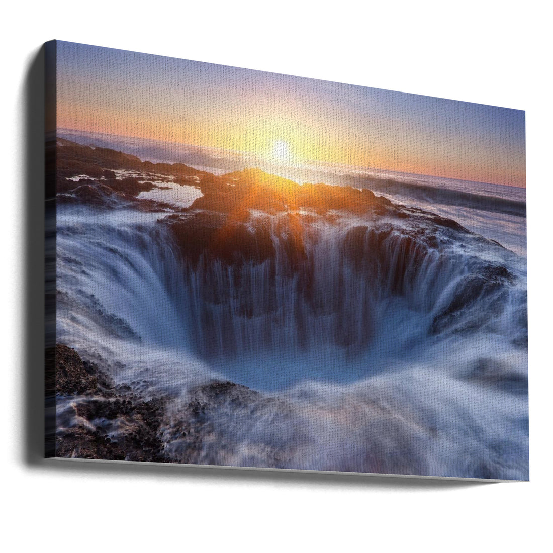 Thor's Well by Miles Morgan | Coastal Sinkhole Seascape, Large Canvas Wall Art Print | Artsy Earth