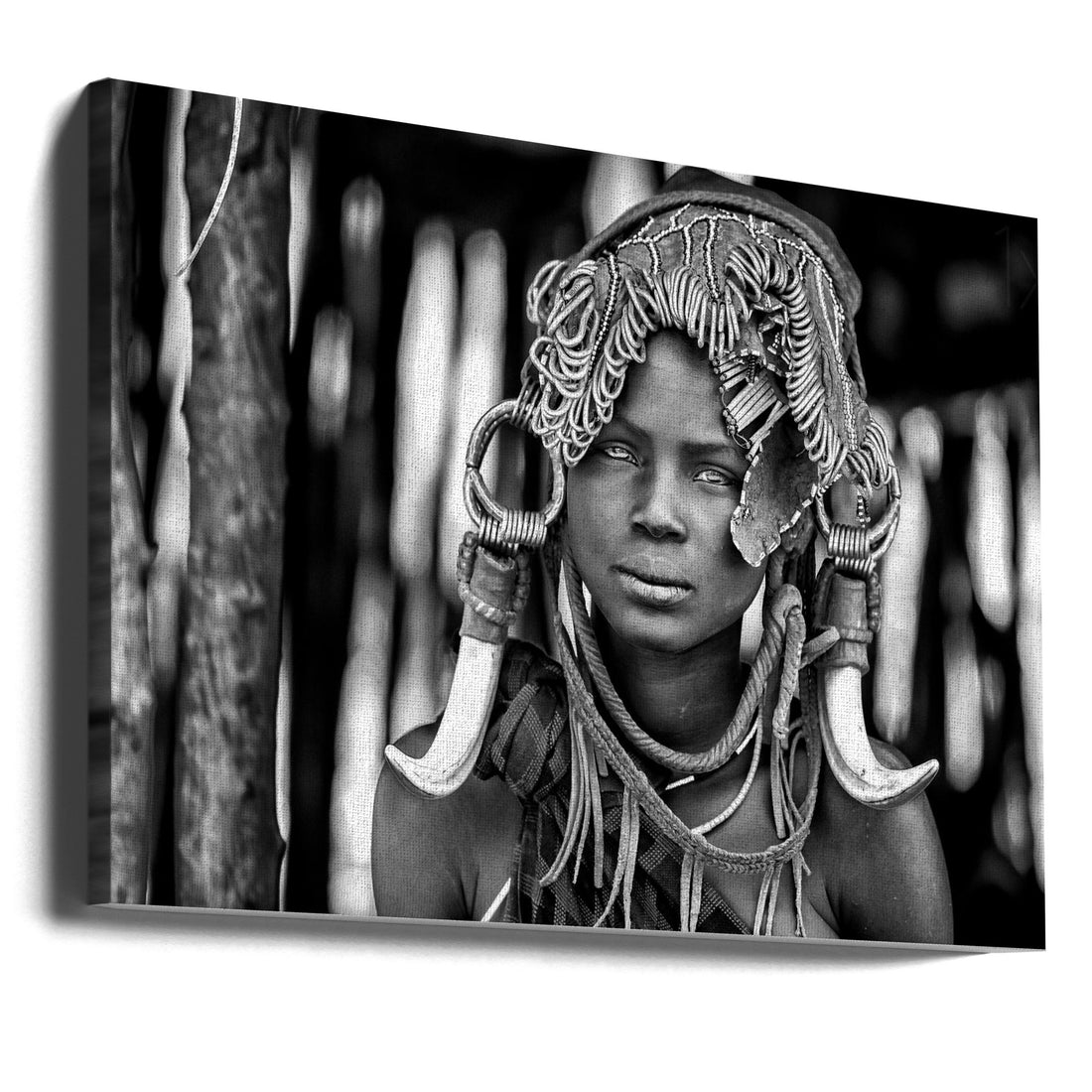 Mursi Woman Portrait by Vedran Vidak | Indigenous Ethiopian Portrait, Large Canvas Wall Art Print | Artsy Earth