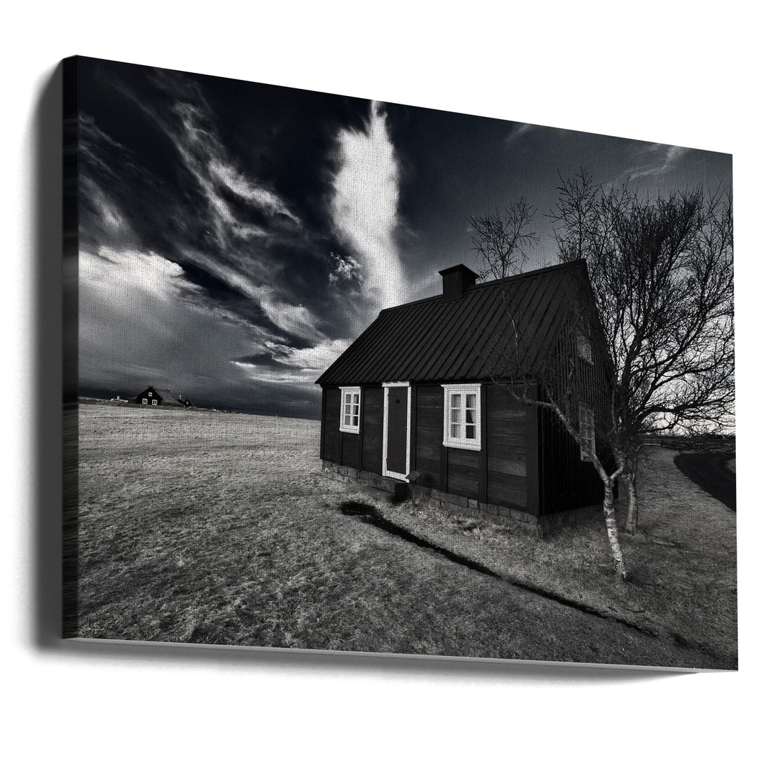 Old Rural Cottage by Bragi Ingibergsson - Brin | Icelandic Farmhouse Landscape, Large Canvas Wall Art Print | Artsy Earth