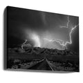 On the Road with the Thunder Gods by Yvette Depaepe | Desert Storm Lightning, Large Canvas Wall Art Print | Artsy Earth