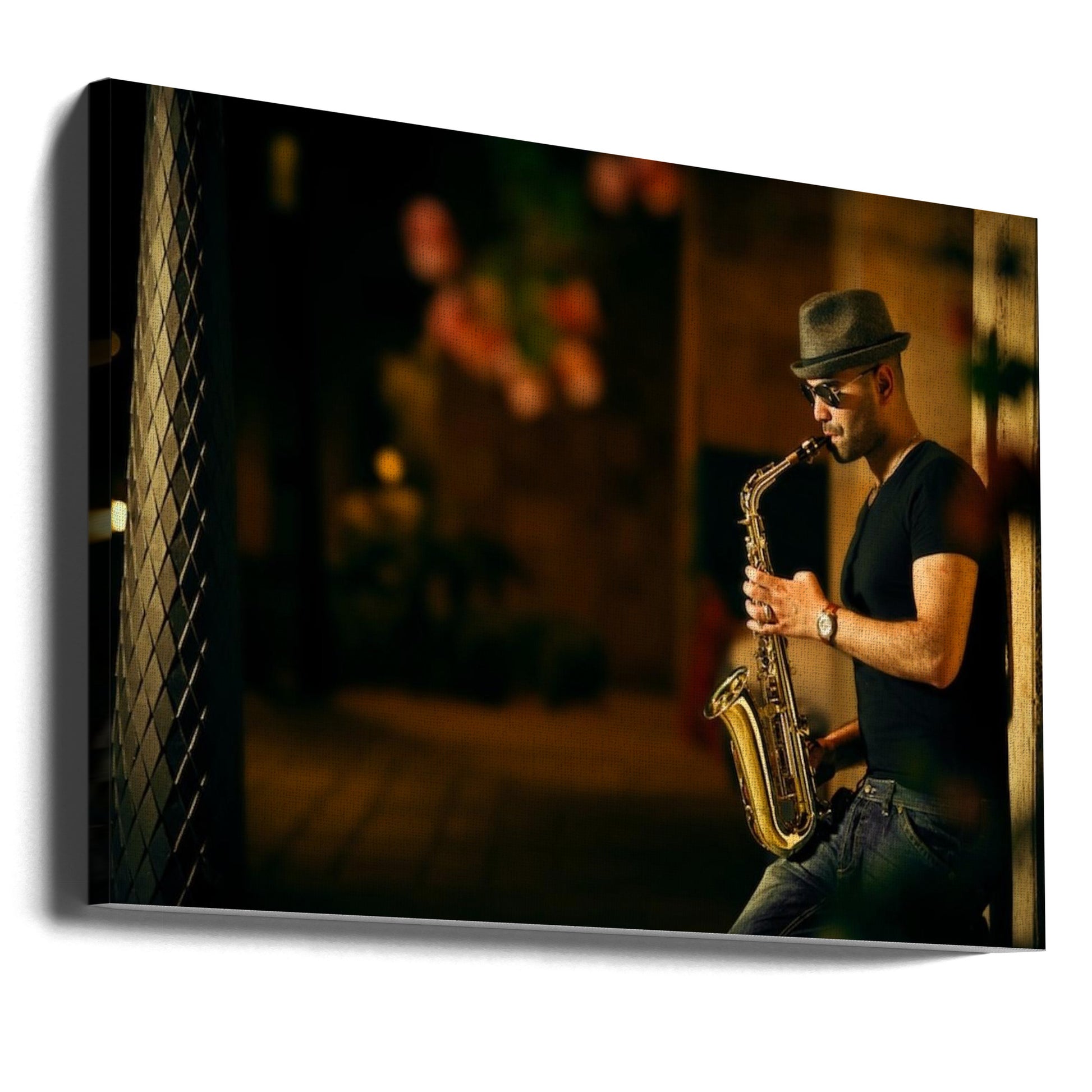 Mood with Jazz by Kzh | Street Jazz Performance, Large Canvas Wall Art Print | Artsy Earth