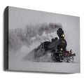 Vintage Steam Train by Harri Aho | Winter Railway Locomotive, Large Canvas Wall Art Print | Artsy Earth