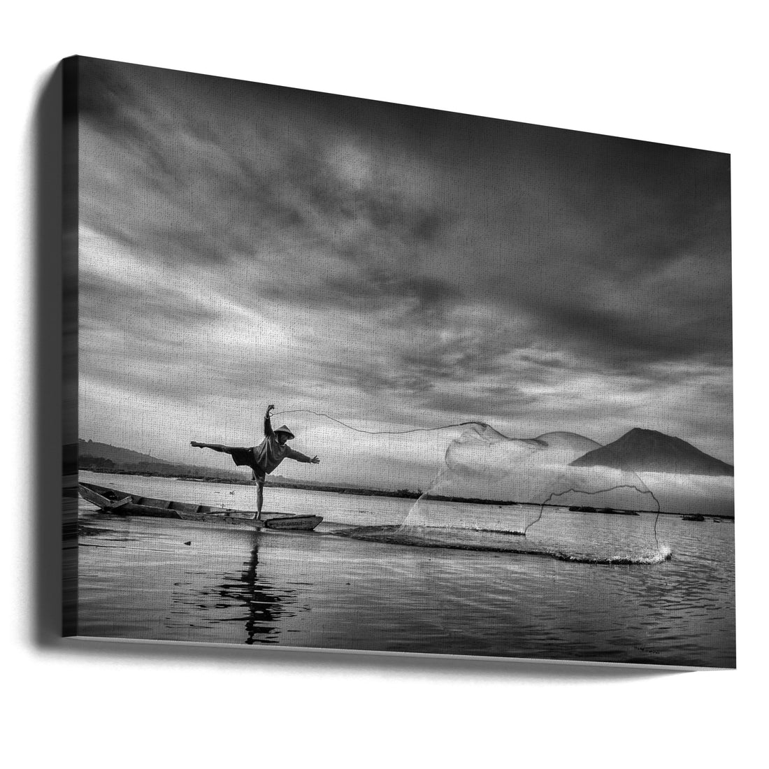 man behind the nets by Arief Siswandhono | Fishing Action Waterscape, Large Canvas Wall Art Print | Artsy Earth