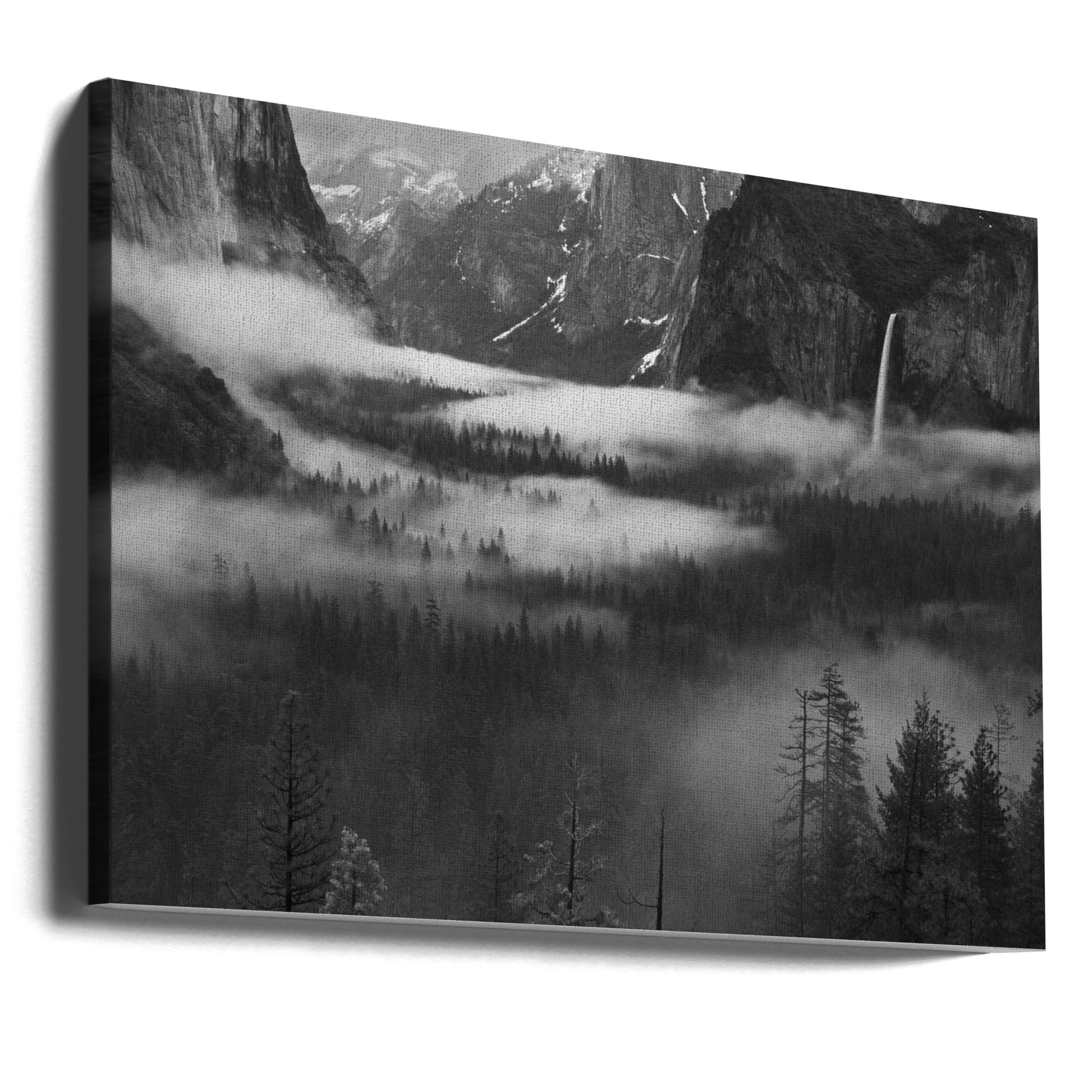 Fog Floating In Yosemite Valley by Hong Zeng | Misty Mountain Landscape, Large Canvas Wall Art Print | Artsy Earth