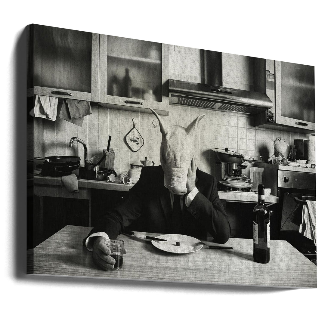 Just One Day Alone by Stefano Miserini | Business Dinner Despair, Large Canvas Wall Art Print | Artsy Earth