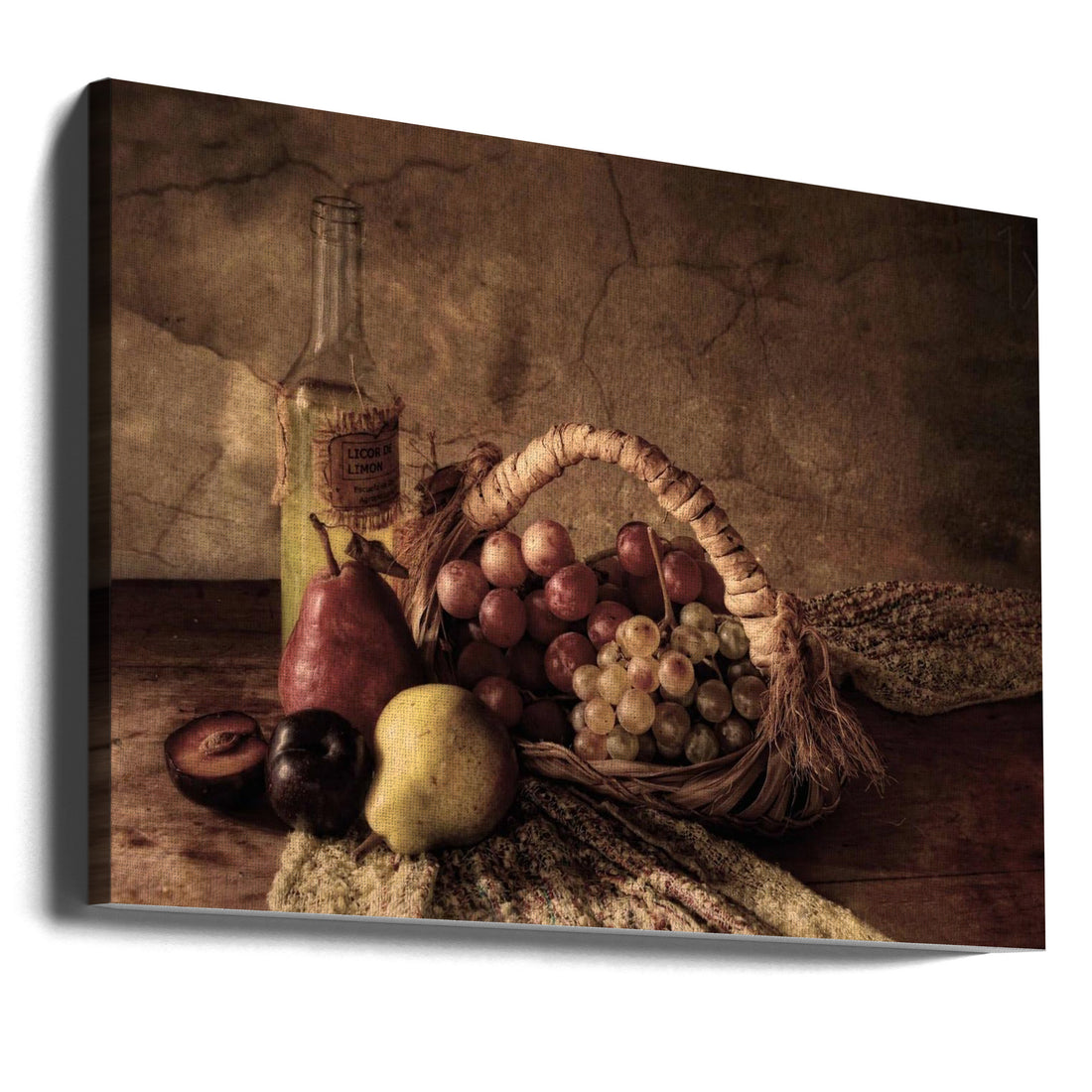 Grapes by Silvia Simonato | Rustic Fruit Still Life, Large Canvas Wall Art Print | Artsy Earth