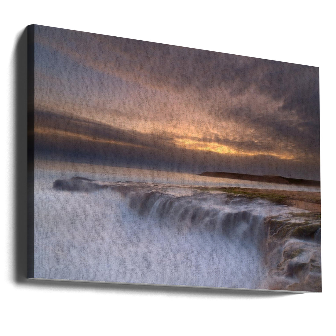 Coastal Waterfall by Yan L | Serene Flowing Water, Large Canvas Wall Art Print | Artsy Earth