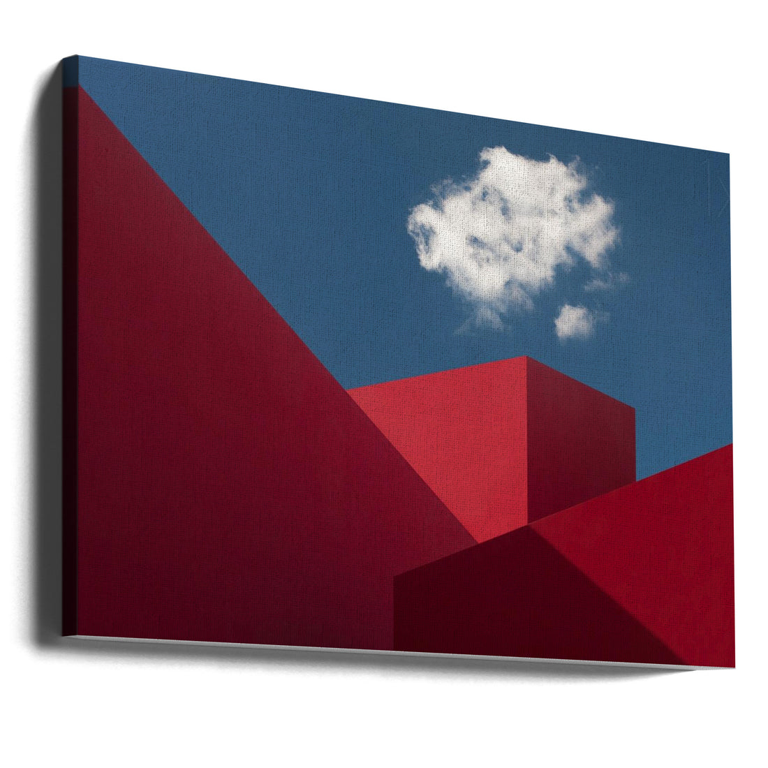 Red Shapes by Hugo Borges | Geometric Abstract Architecture, Large Canvas Wall Art Print | Artsy Earth