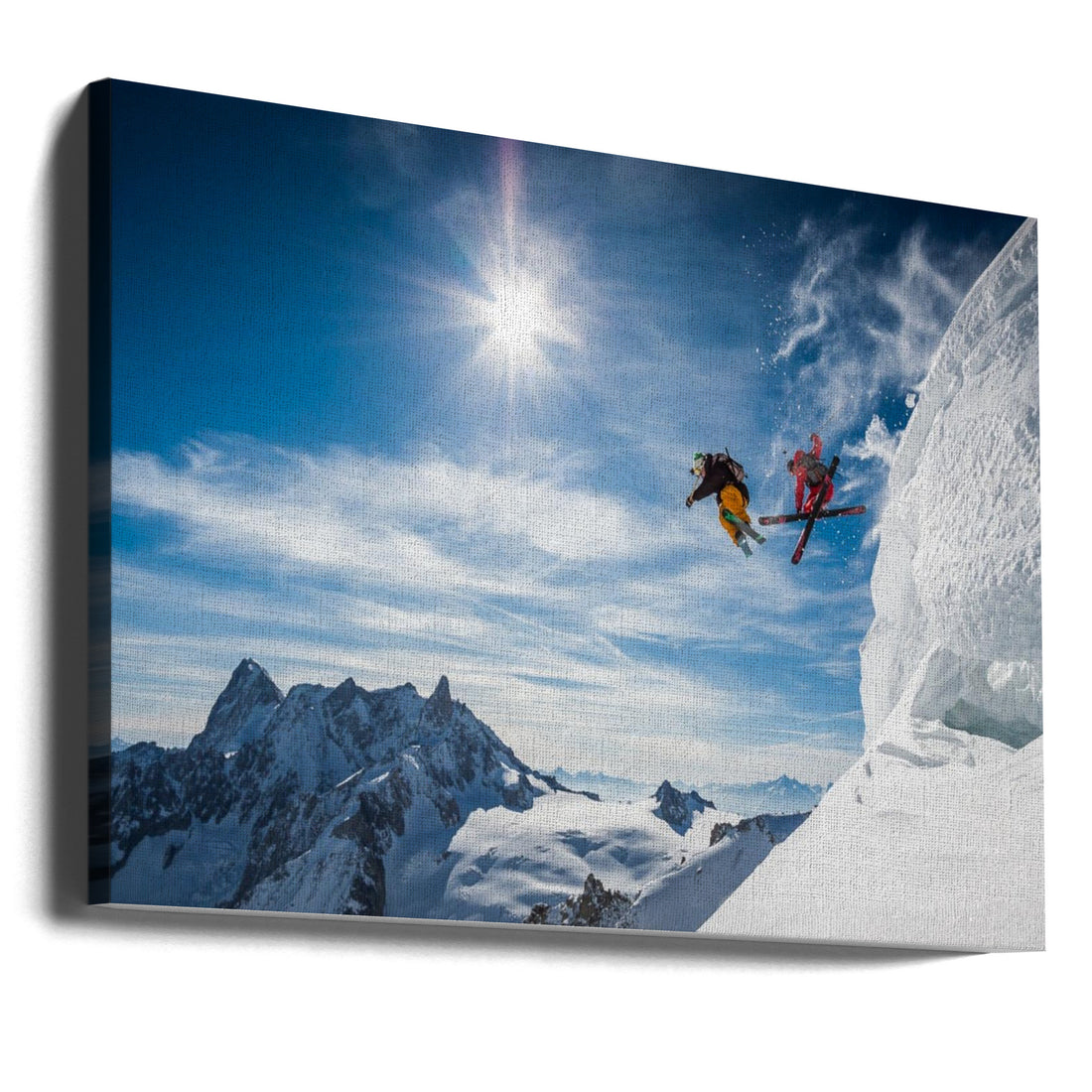 Jumping Legends by Tristan Shu | Extreme Mountain Skiing, Large Canvas Wall Art Print | Artsy Earth