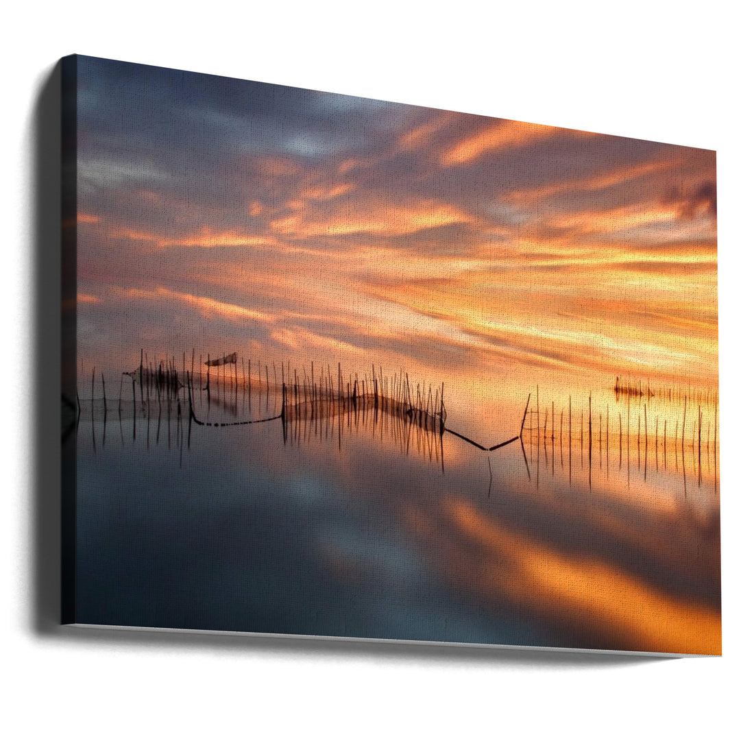 Peaceful Lake Nets by Jose Beut | Tranquil Water Landscape, Large Canvas Wall Art Print | Artsy Earth