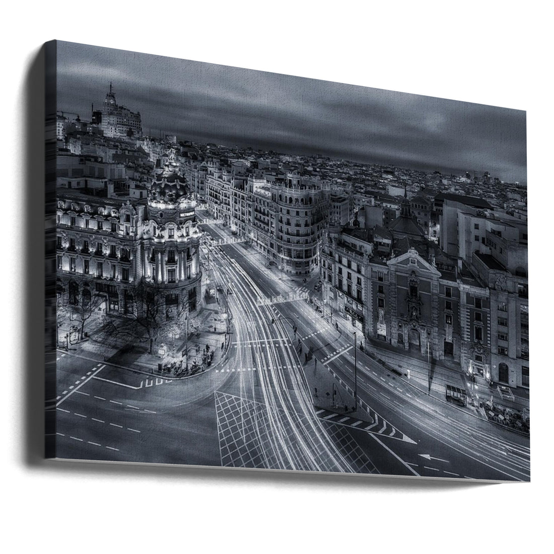 Madrid City Lights by Javier De La Torre | Aerial Urban Skyline, Large Canvas Wall Art Print | Artsy Earth