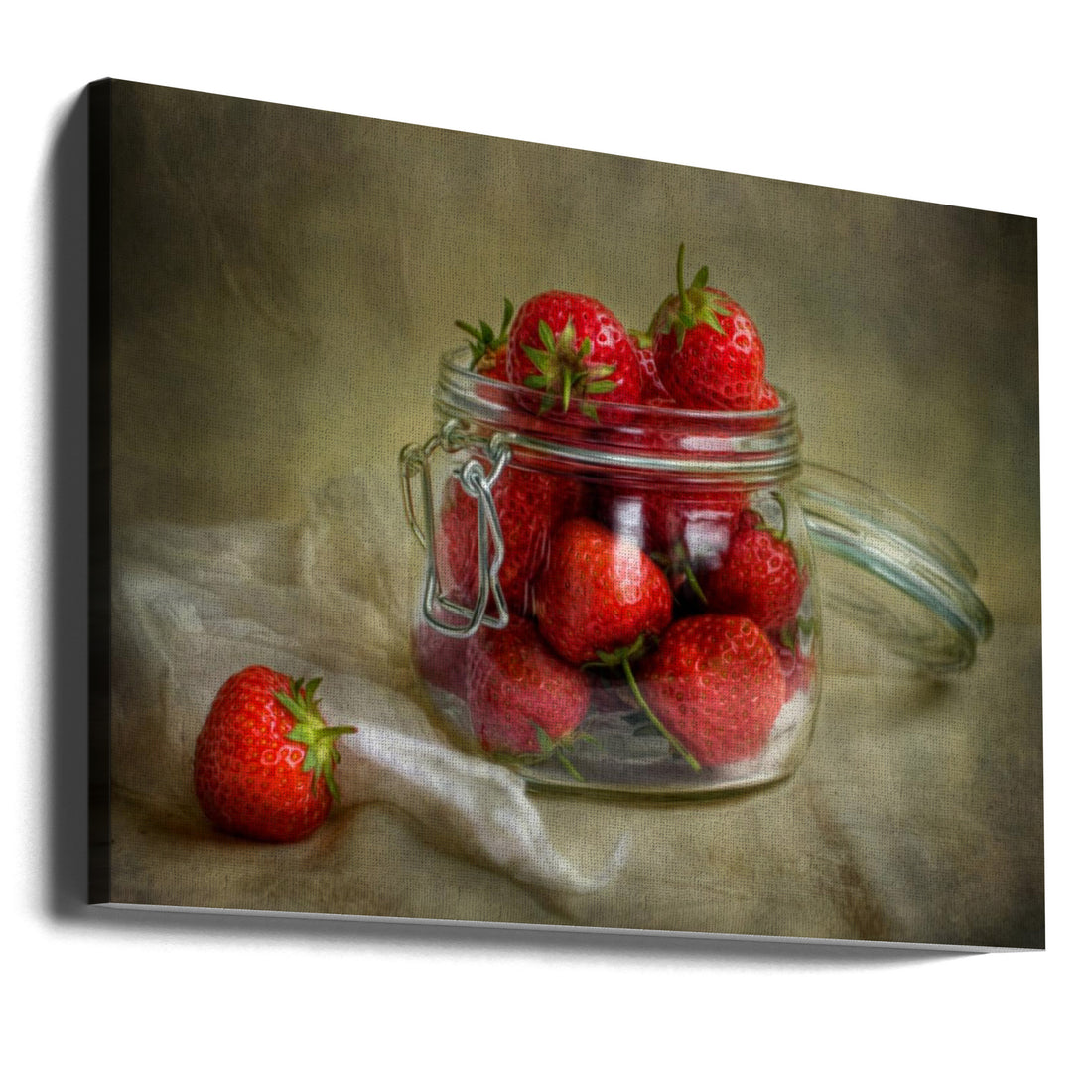 Tastes of Summer by Mandy Disher | Fresh Strawberry Jar, Large Canvas Wall Art Print | Artsy Earth