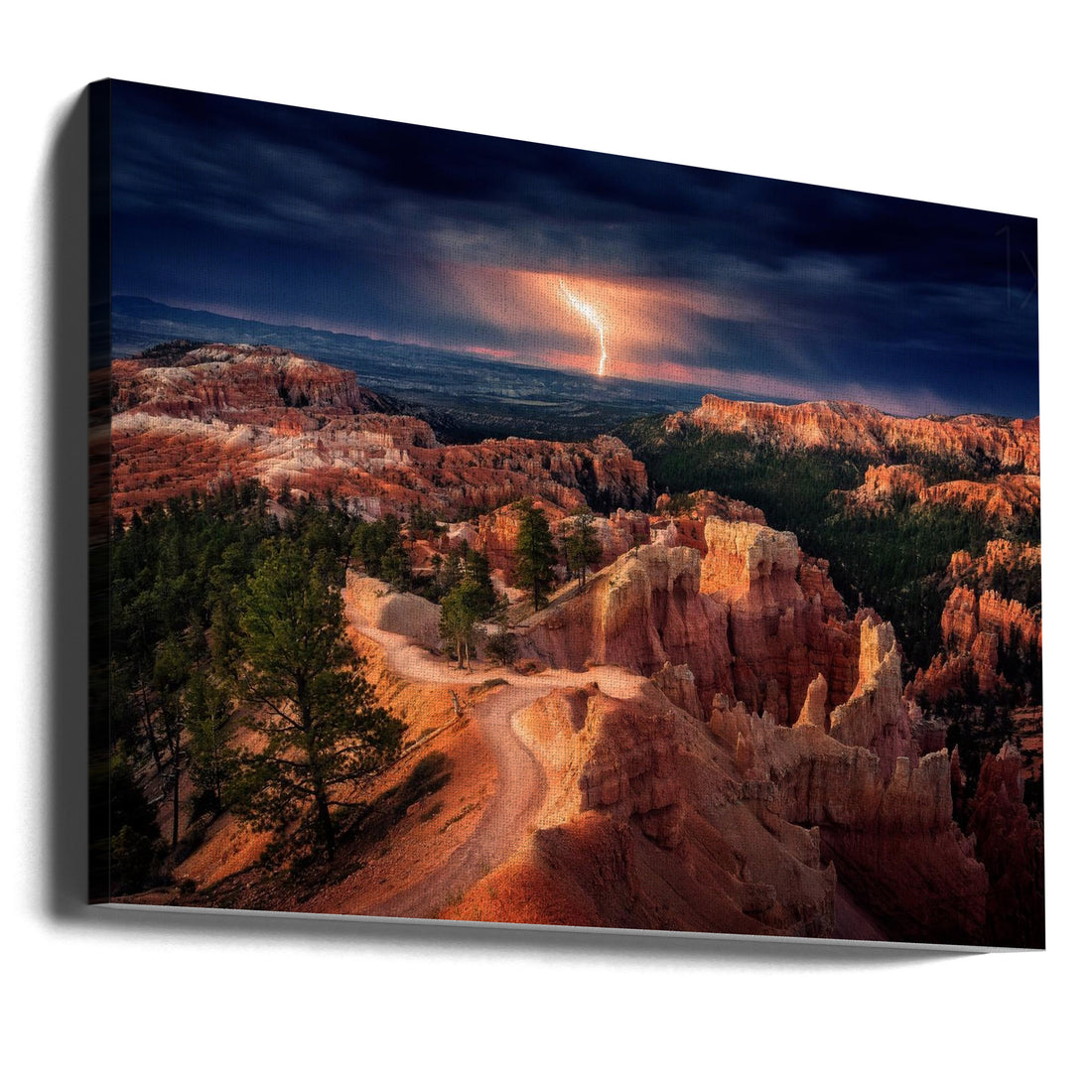 Lightning over Bryce Canyon by Stefan Mitterwallner | Dramatic Storm Landscape, Large Canvas Wall Art Print | Artsy Earth