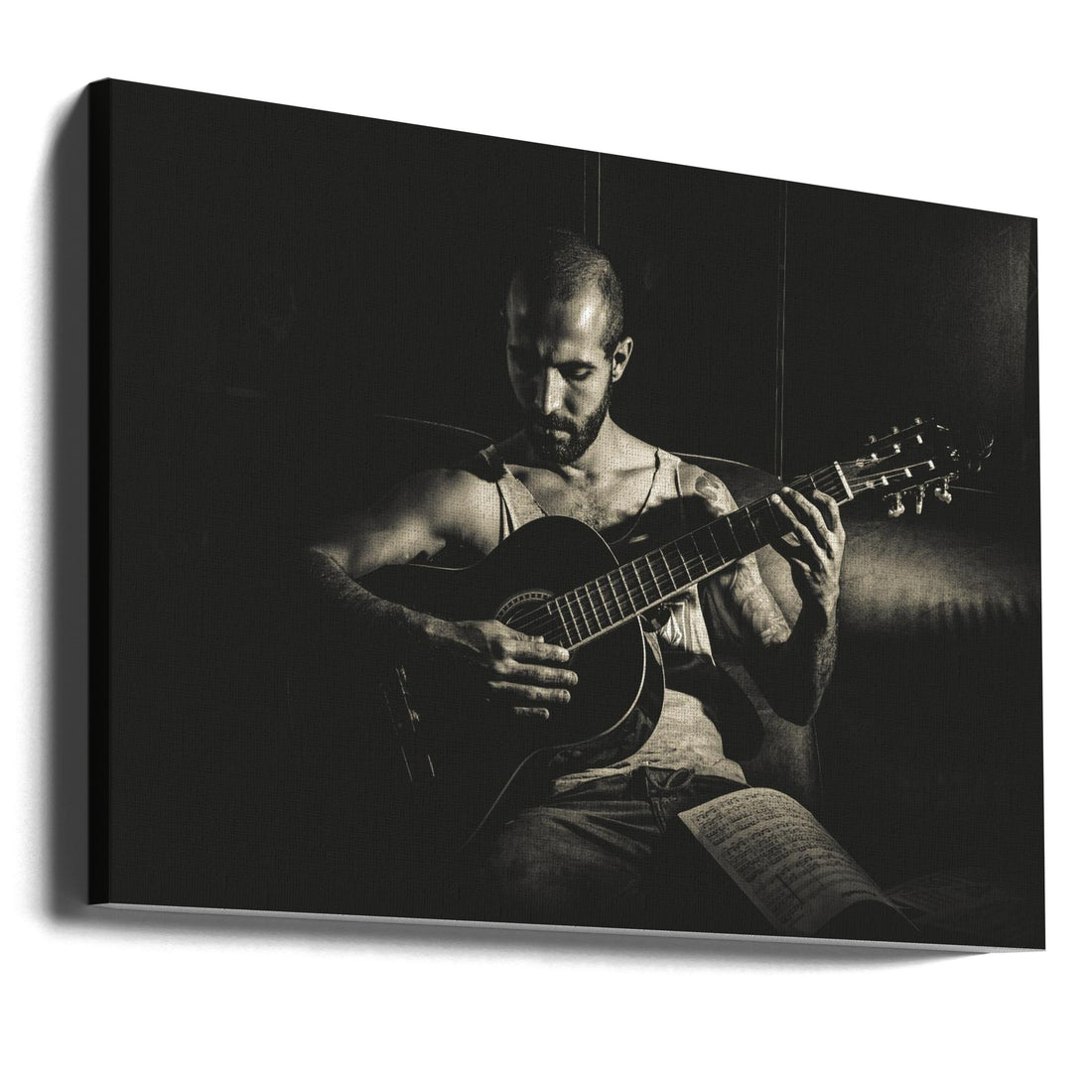 Music Portrait by Diego Rodarte | Guitar Musician Portrait, Large Canvas Wall Art Print | Artsy Earth