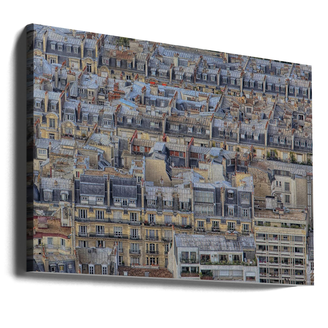 Parisian Rooftops by Helena Adelmann | Urban Cityscape Aerial, Large Canvas Wall Art Print | Artsy Earth