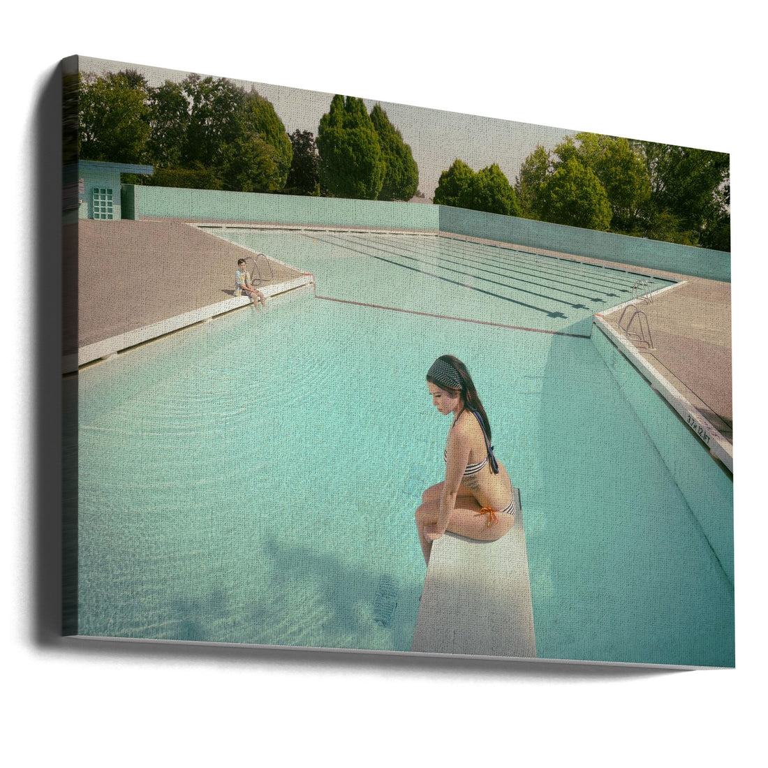 Love Illusion by Fang Tong | Pool Couple Portrait, Large Canvas Wall Art Print | Artsy Earth