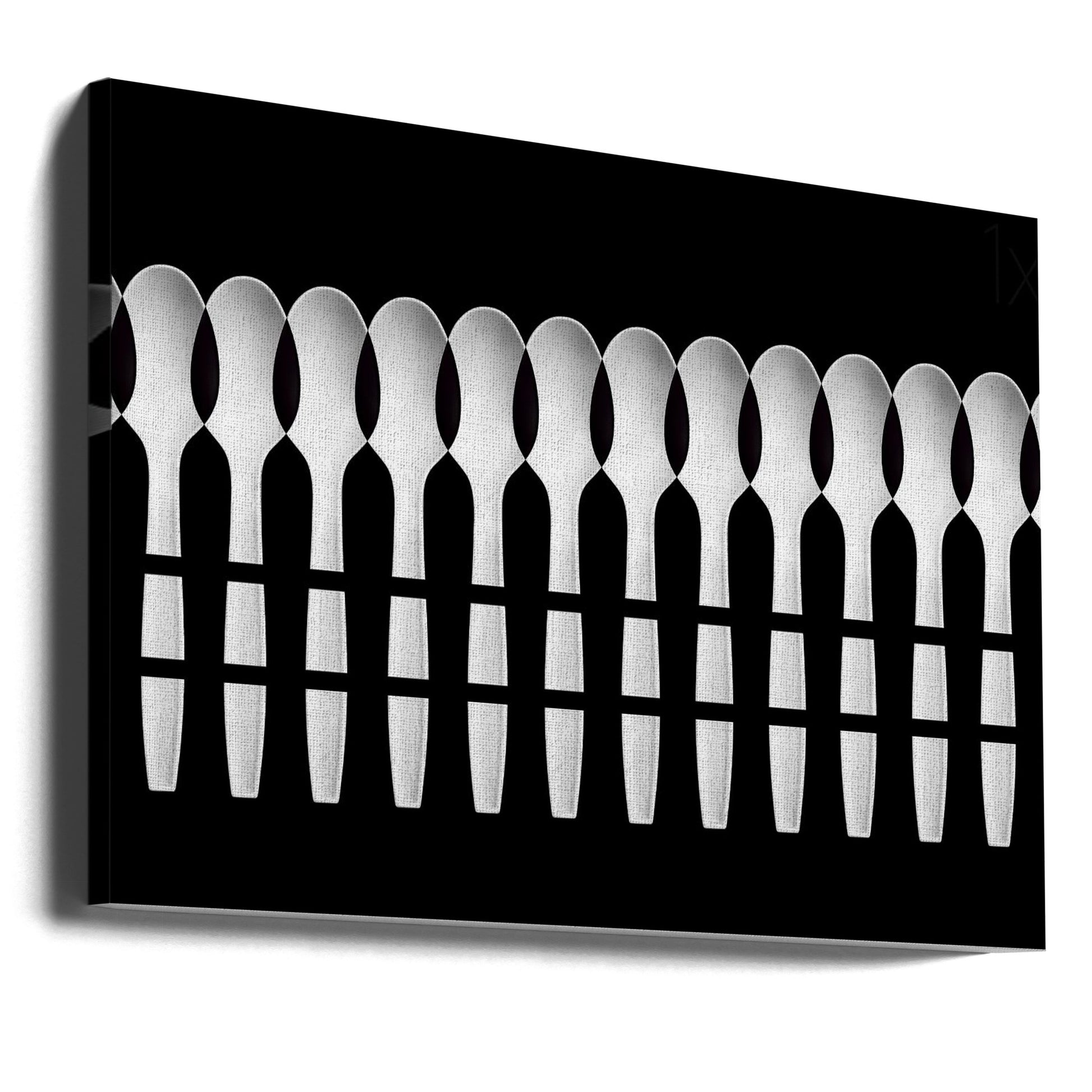 Spoons Abstract Fence by Jacqueline Hammer | Abstract Pattern Illusion, Large Canvas Wall Art Print | Artsy Earth