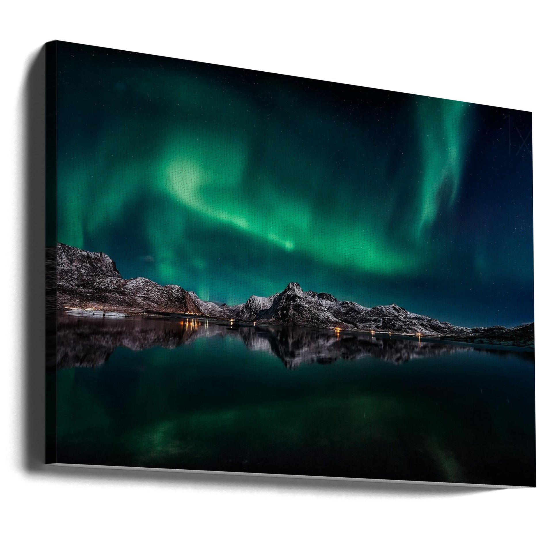 Lofoten Aurora Reflection by Javier De La Torre | Northern Lights Seascape, Large Canvas Wall Art Print | Artsy Earth