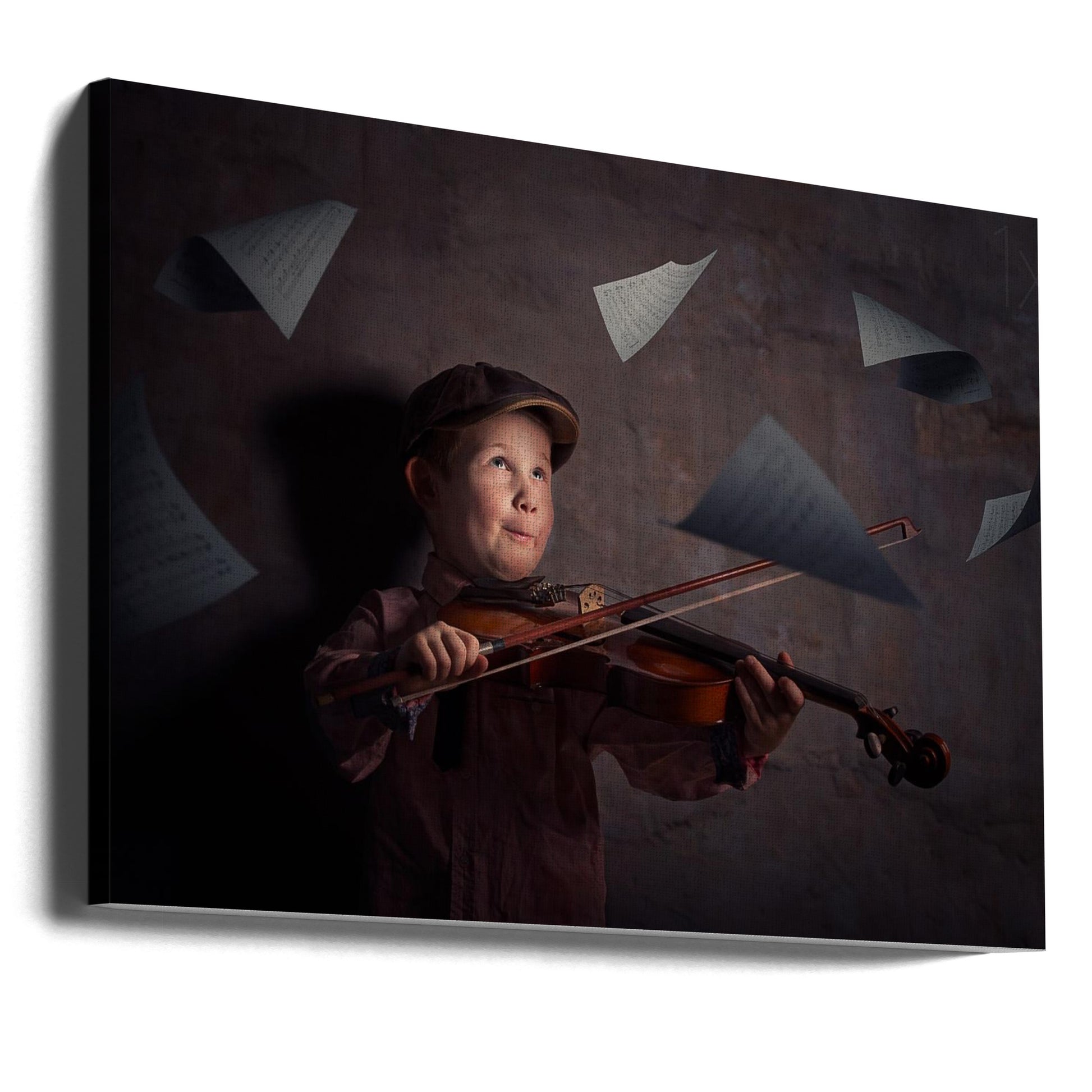 The Magic of Music by Adrian Vrican | Children Playing Violin, Large Canvas Wall Art Print | Artsy Earth