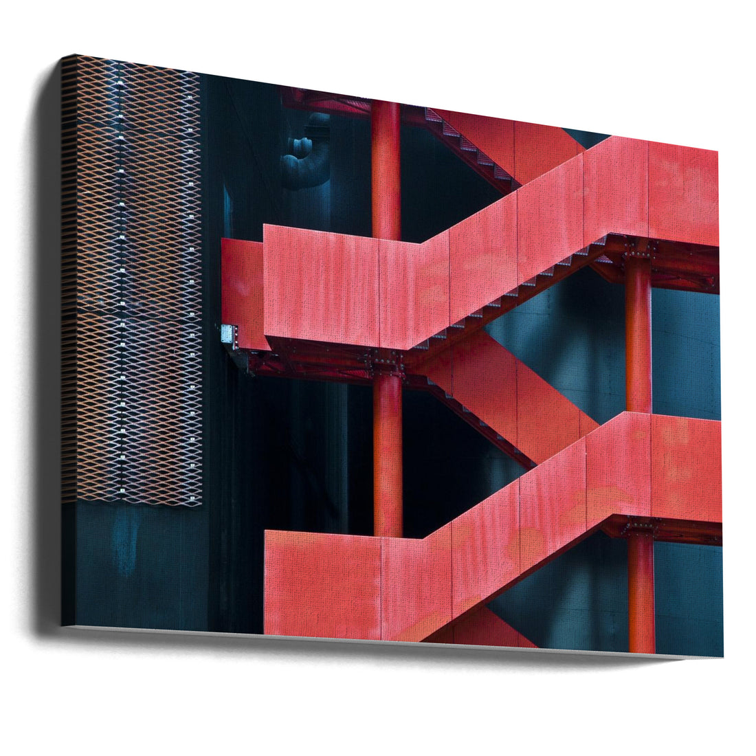 Red Route by Linda Wride | Metal Staircase Architecture, Large Canvas Wall Art Print | Artsy Earth