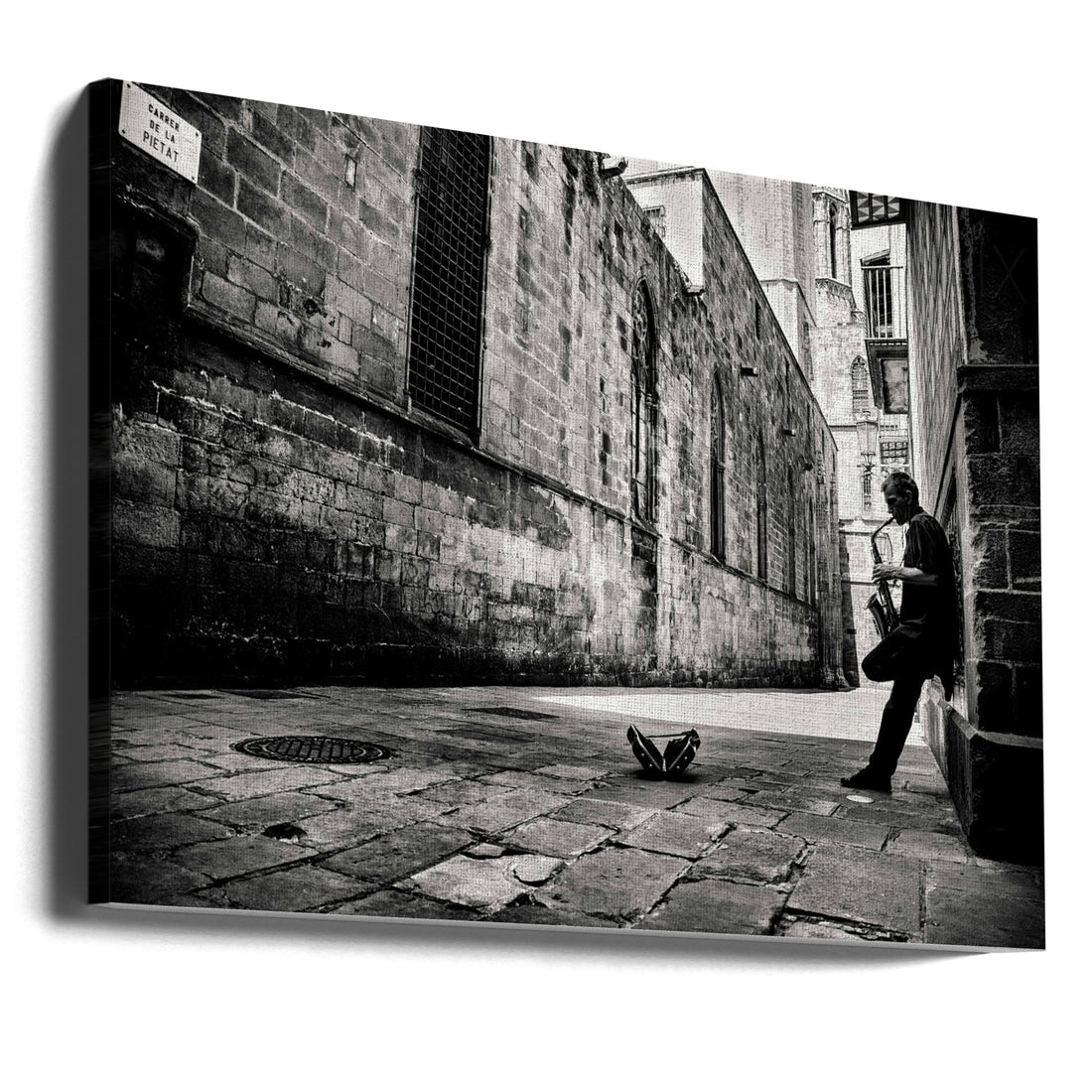 Silent Street by Gertjan Van Geerenstein | Street Jazz Performance, Large Canvas Wall Art Print | Artsy Earth