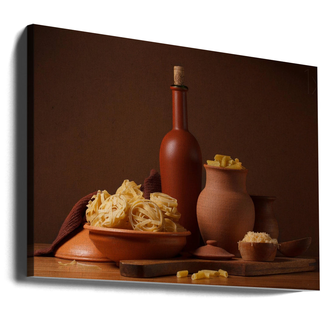 Still life with pasta by Magnola | Rustic Kitchen Ceramics, Large Canvas Wall Art Print | Artsy Earth