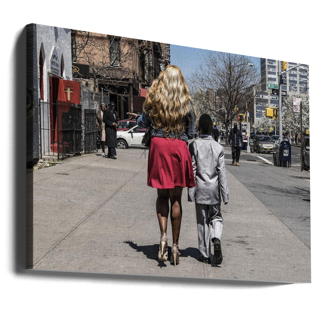 The lady and her gentleman by Pablo Abreu | Urban Street Couple, Large Canvas Wall Art Print | Artsy Earth