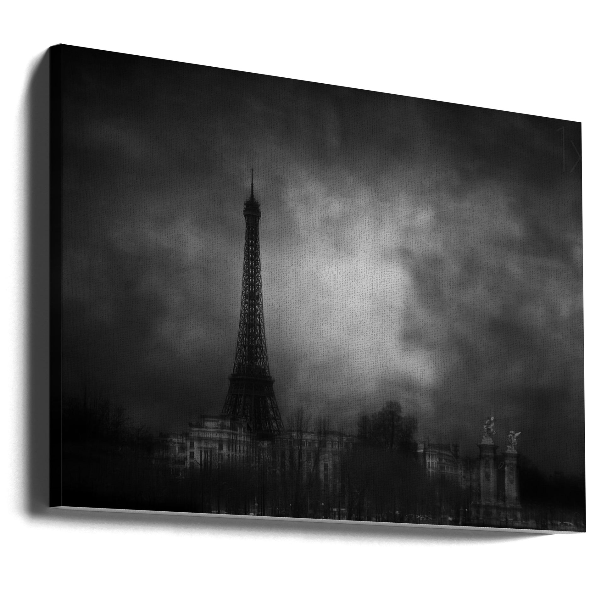 Dreaming of Paris by Jose C. Lobato | Dark Eiffel Architecture, Large Canvas Wall Art Print | Artsy Earth