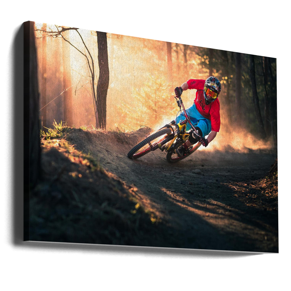 Golden Bermed Corner by Sandi Bertoncelj | Mountain Bike Trail, Large Canvas Wall Art Print | Artsy Earth