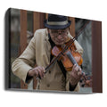 Old Violin Player by Carla Coanda | Street Music Portrait, Large Canvas Wall Art Print | Artsy Earth