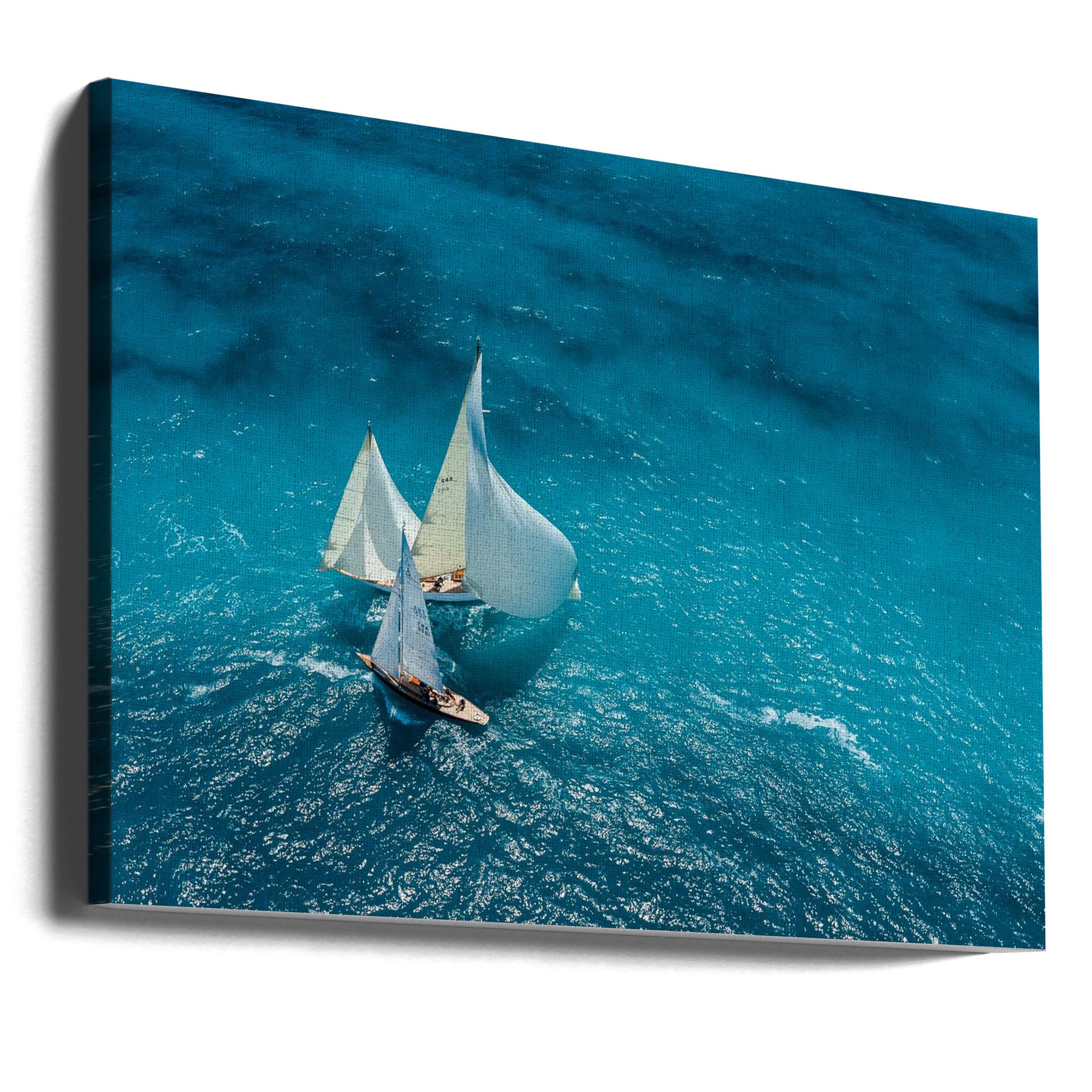 Blue Sailing Race by Marc Pelissier | Aerial Sailing Race, Large Canvas Wall Art Print | Artsy Earth