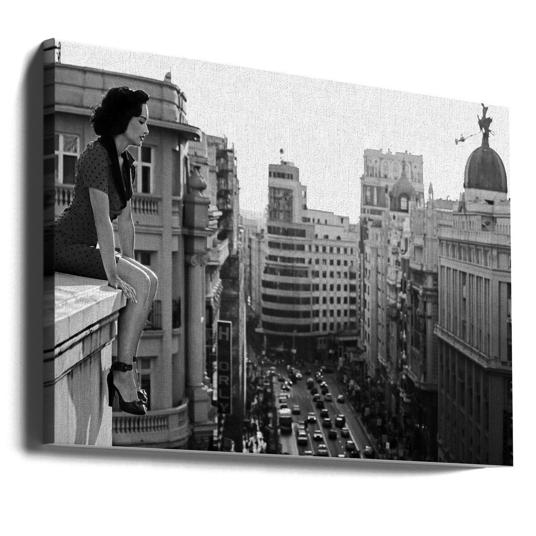 Mad Madrid by Alejandro Marcos | Vintage Urban Cityscape, Large Canvas Wall Art Print | Artsy Earth