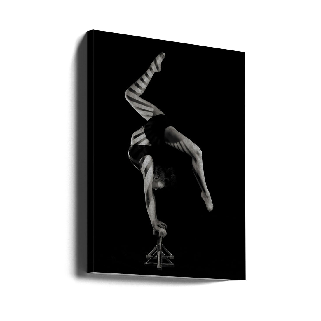 Gymnast Stripes Performance by Howard Ashton-jones | Acrobatic Studio Performance, Large Canvas Wall Art Print | Artsy Earth