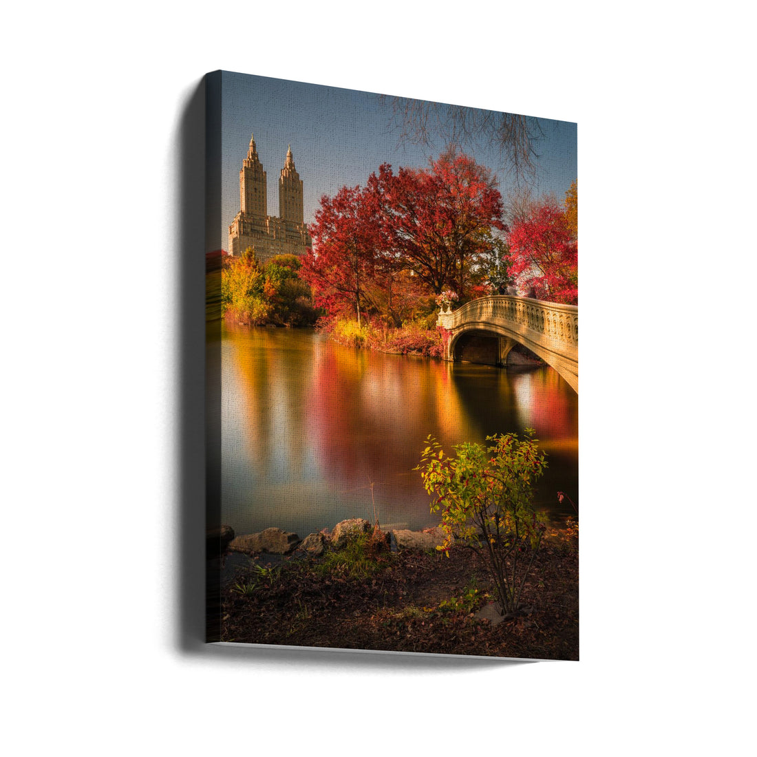 Fall in Central Park by Christopher R. Veizaga | Autumn Park Landscape, Large Canvas Wall Art Print | Artsy Earth