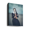 Seaside Violinist by Magdalena Russocka | Victorian Beach Portrait, Large Canvas Wall Art Print | Artsy Earth