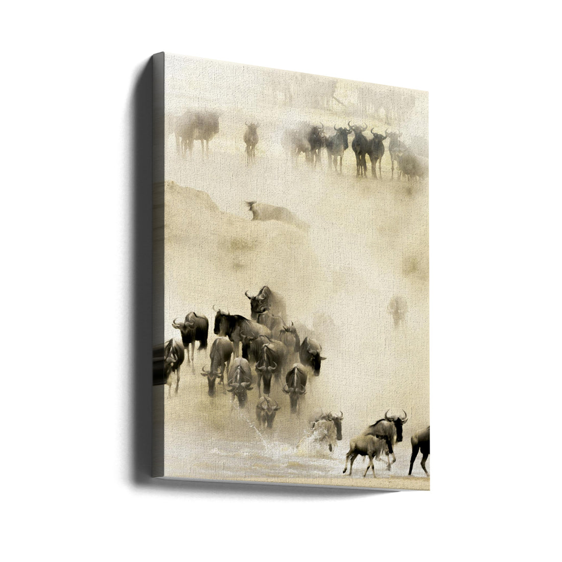 Wildebeest Migration by Husain Alfraid | African Wildlife Safari, Large Canvas Wall Art Print | Artsy Earth