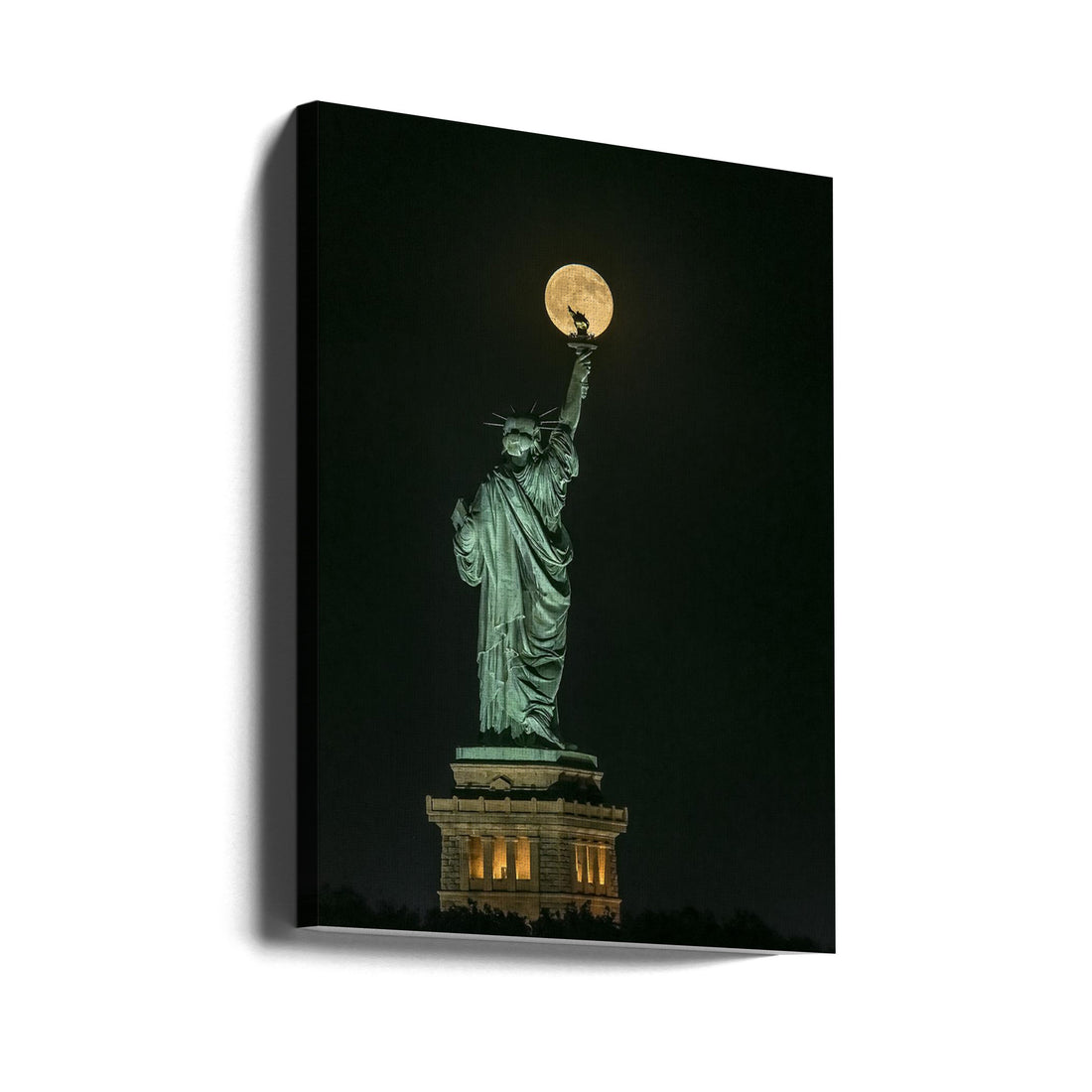 Statue of Liberty by Hua Zhu | Liberty Monument Night, Large Canvas Wall Art Print | Artsy Earth