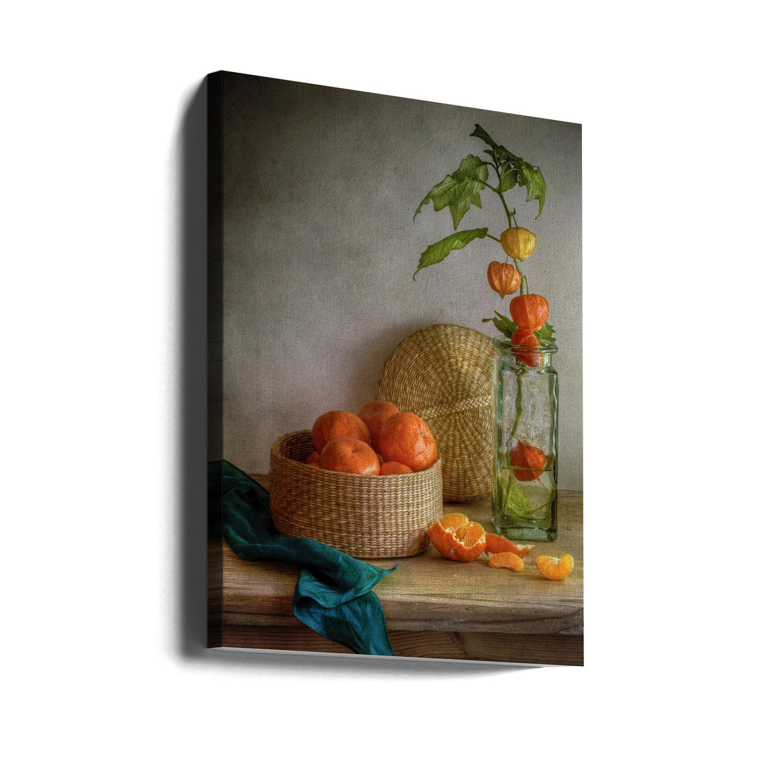 Still life with Clementines by Mandy Disher | Rustic Fruit Still Life, Large Canvas Wall Art Print | Artsy Earth