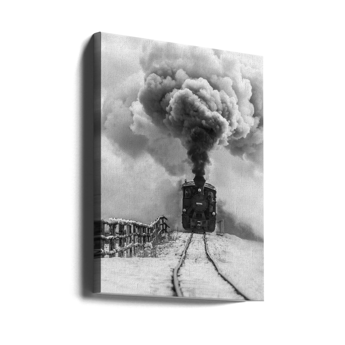 Frosty Steam Engine by Sveduneac Dorin Lucian | Vintage Steam Train, Large Canvas Wall Art Print | Artsy Earth