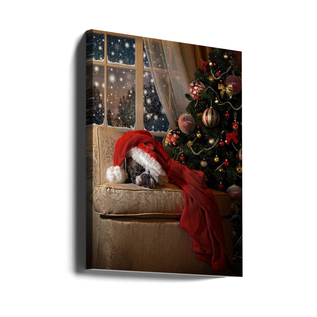 Waiting for Santa by Ddiarte | Christmas Dog, Large Canvas Wall Art Print | Artsy Earth