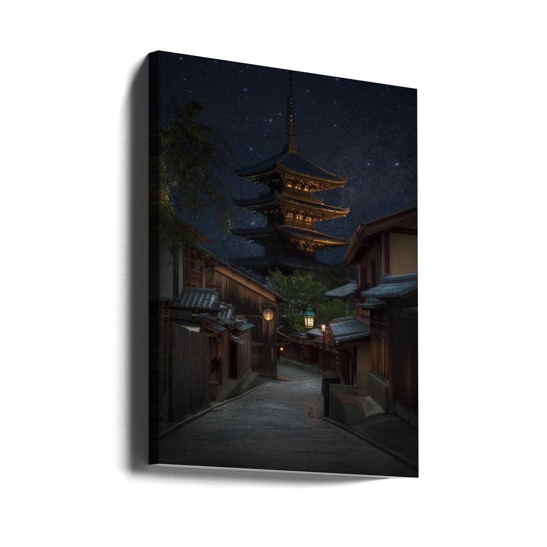 Kyoto Night by Richard Vandewalle | Historic Japanese Pagoda, Large Canvas Wall Art Print | Artsy Earth