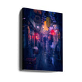 Tokyo Blue Rain by Javier De La Torre | Rainy Night Alley, Large Canvas Wall Art Print | Artsy Earth