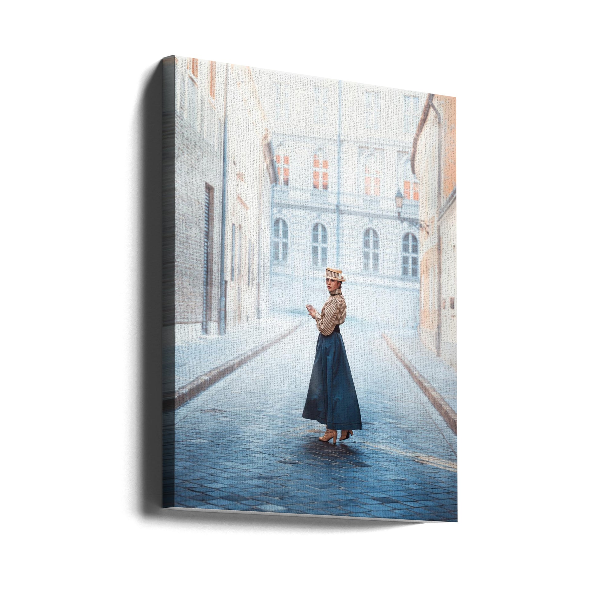 Lonely Walk by Ildiko Neer | Vintage Street Portrait, Large Canvas Wall Art Print | Artsy Earth