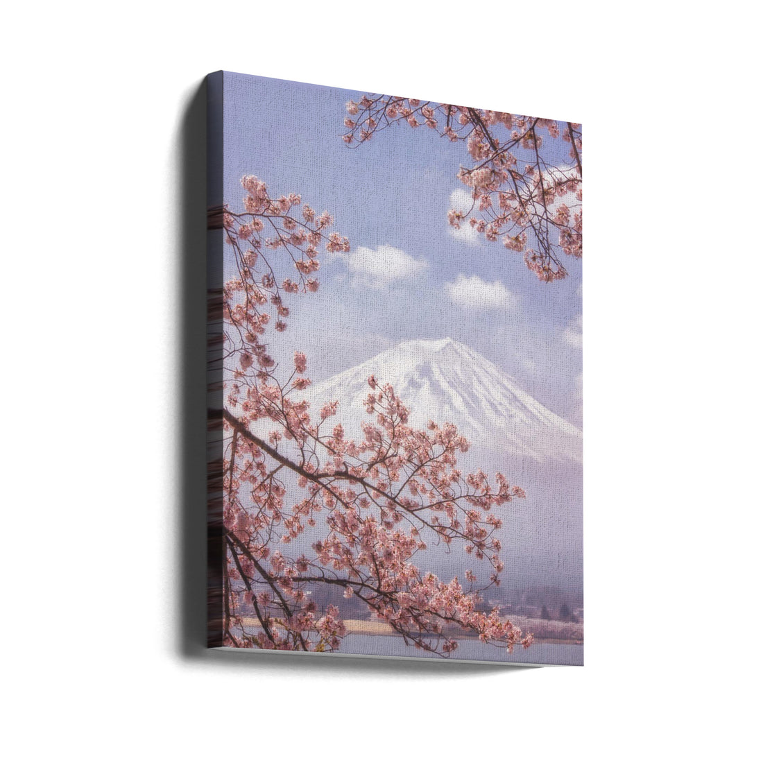 Mt.Fuji in the cherry blossoms by Makiko Samejima | Sacred Mountain Landscape, Large Canvas Wall Art Print | Artsy Earth