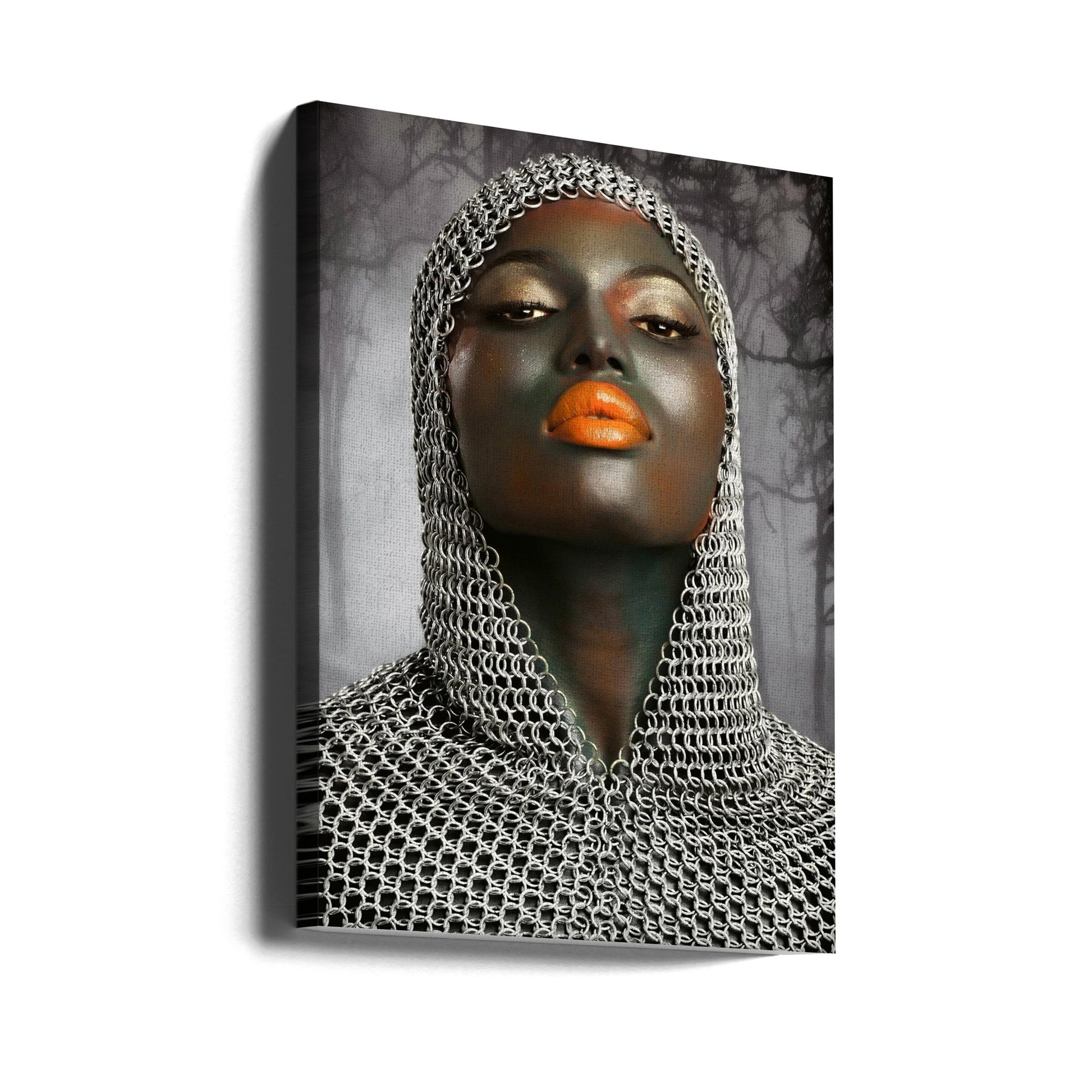 The Warrior by Baden Bowen | Medieval Chainmail Fighter, Large Canvas Wall Art Print | Artsy Earth